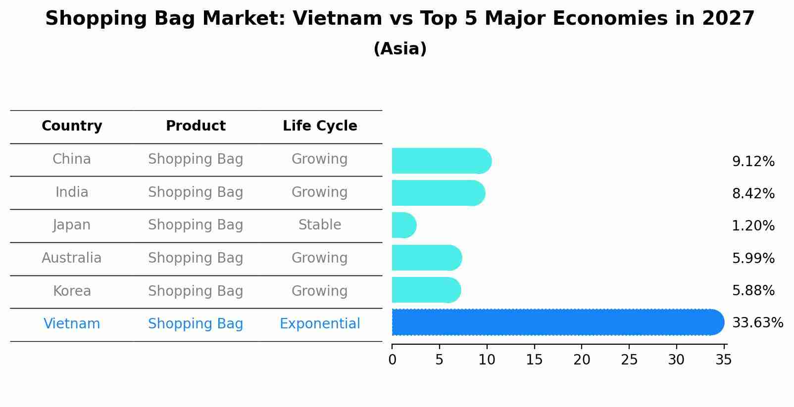 Shopping Bag Market: Vietnam vs Top 5 Major Economies in 2027 (Asia)