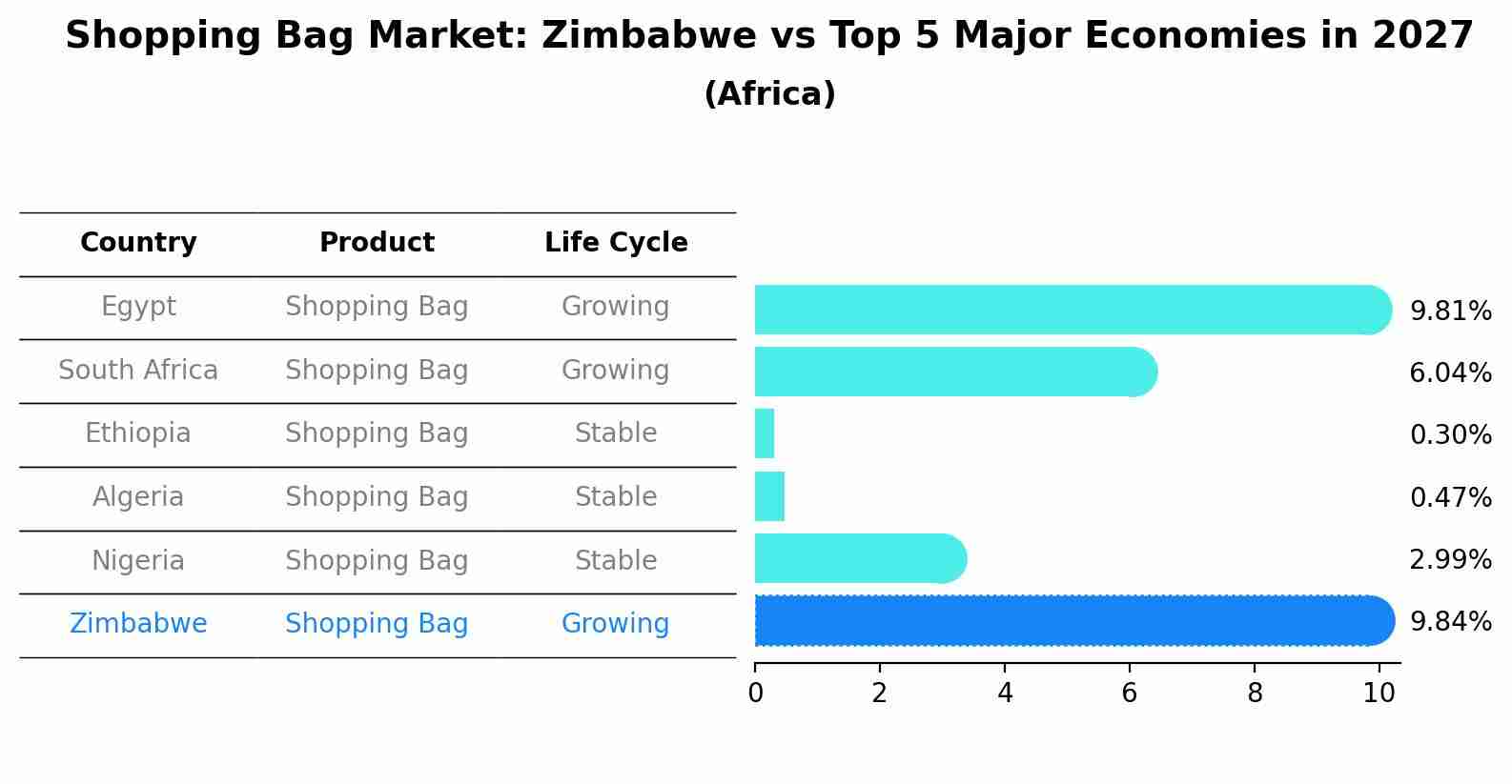 Shopping Bag Market: Zimbabwe vs Top 5 Major Economies in 2027 (Africa)