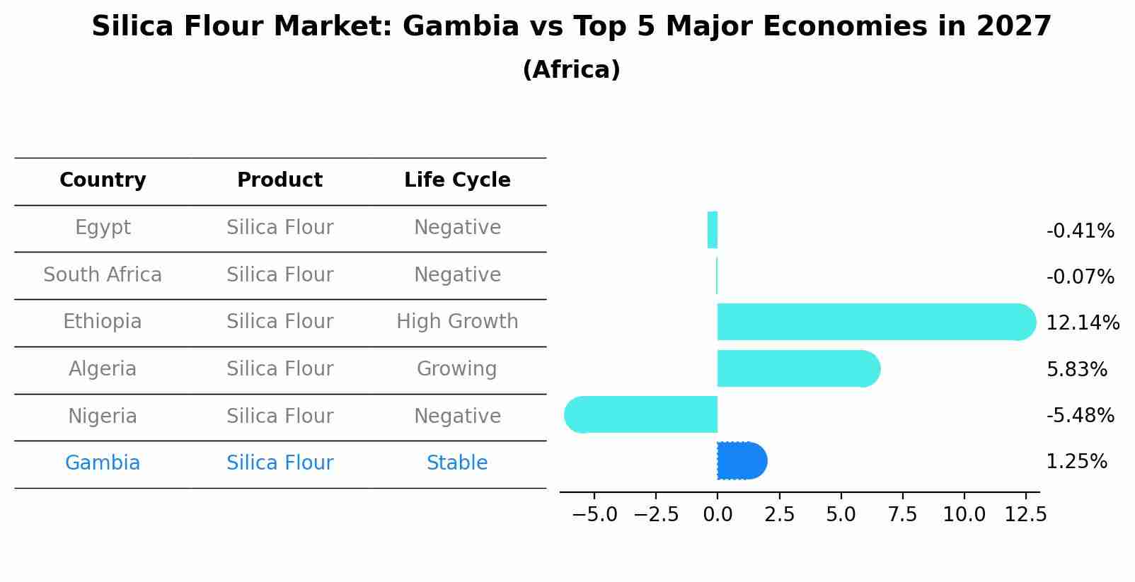Silica Flour Market: Gambia vs Top 5 Major Economies in 2027 (Africa)