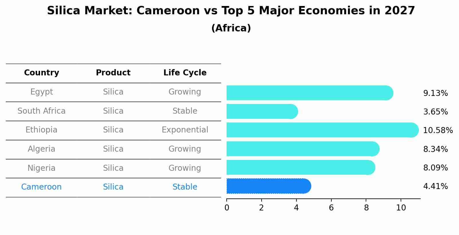 Silica Market: Cameroon vs Top 5 Major Economies in 2027 (Africa)