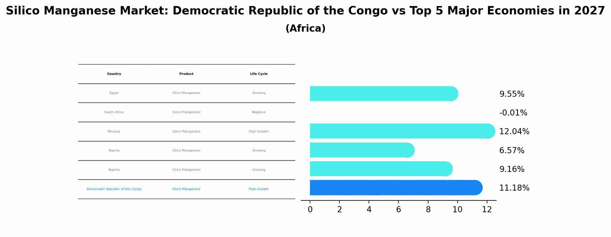 Silico Manganese Market: Democratic Republic of the Congo vs Top 5 Major Economies in 2027 (Africa)