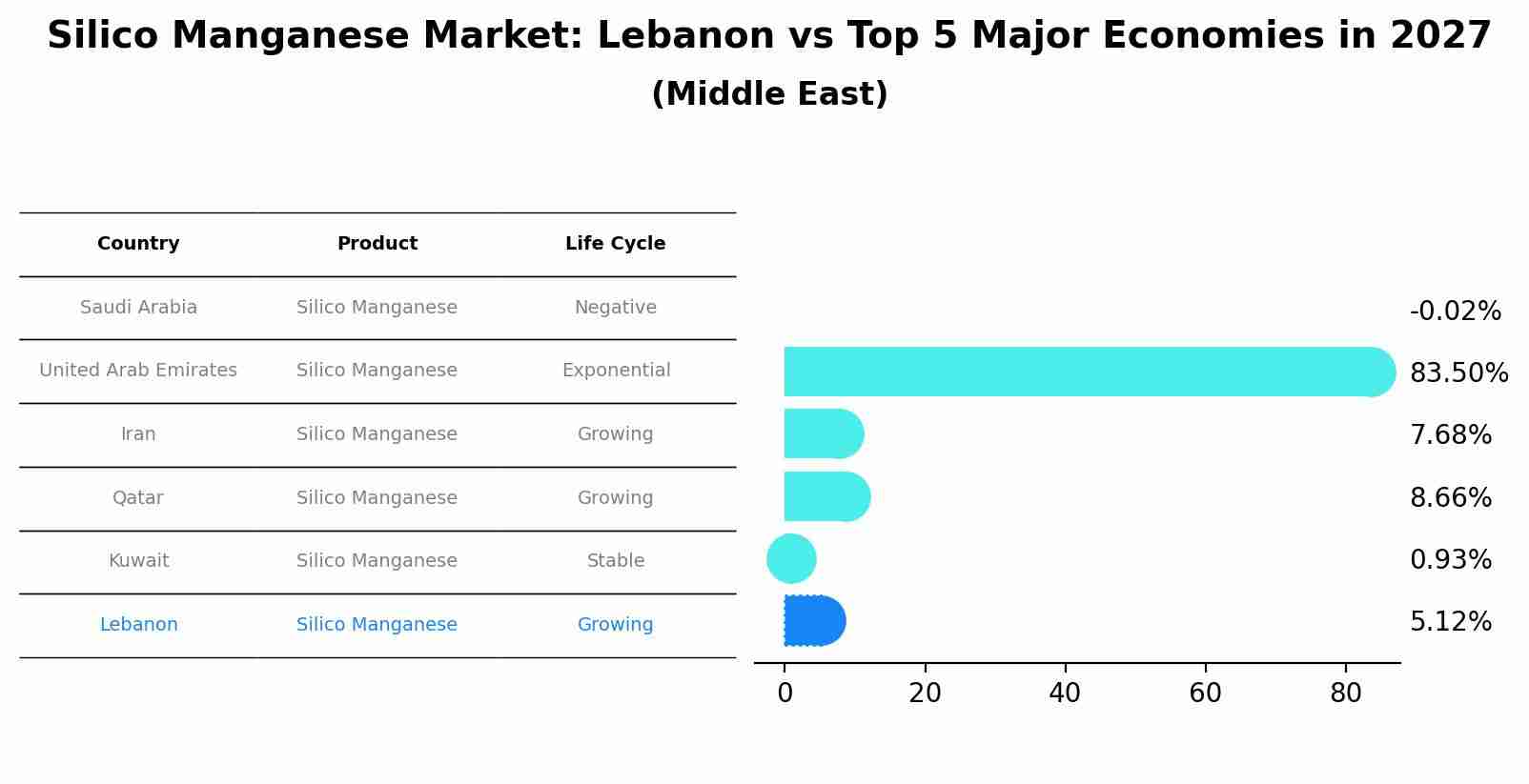 Silico Manganese Market: Lebanon vs Top 5 Major Economies in 2027 (Middle East)