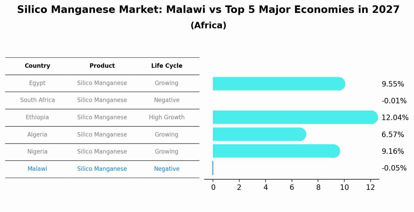 Silico Manganese Market: Malawi vs Top 5 Major Economies in 2027 (Africa)
