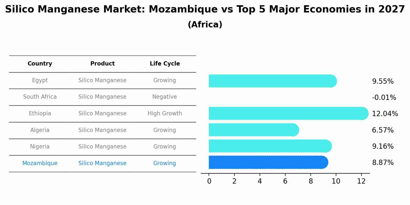 Silico Manganese Market: Mozambique vs Top 5 Major Economies in 2027 (Africa)