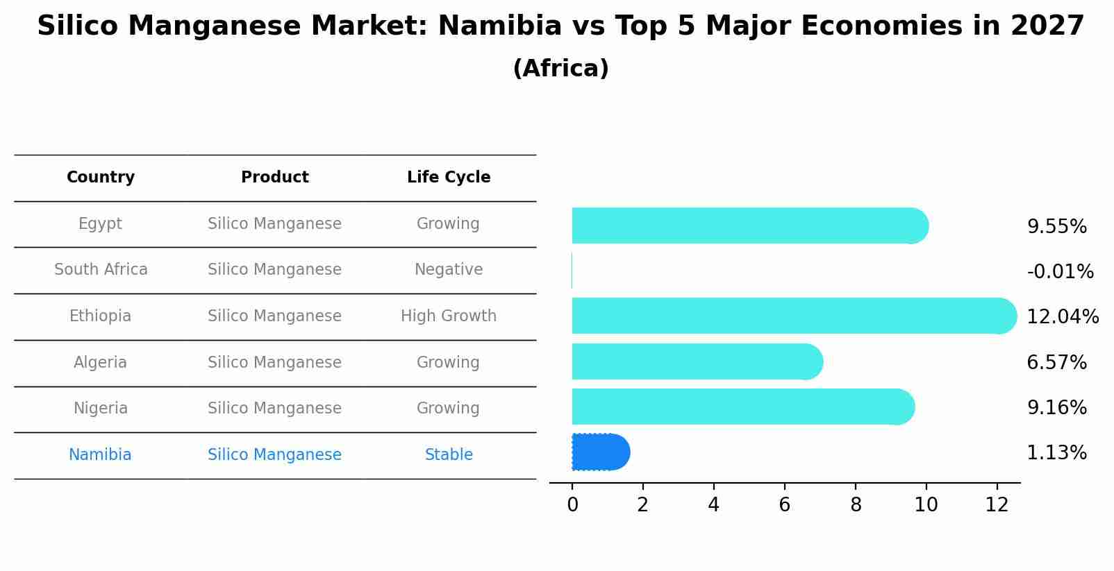 Silico Manganese Market: Namibia vs Top 5 Major Economies in 2027 (Africa)
