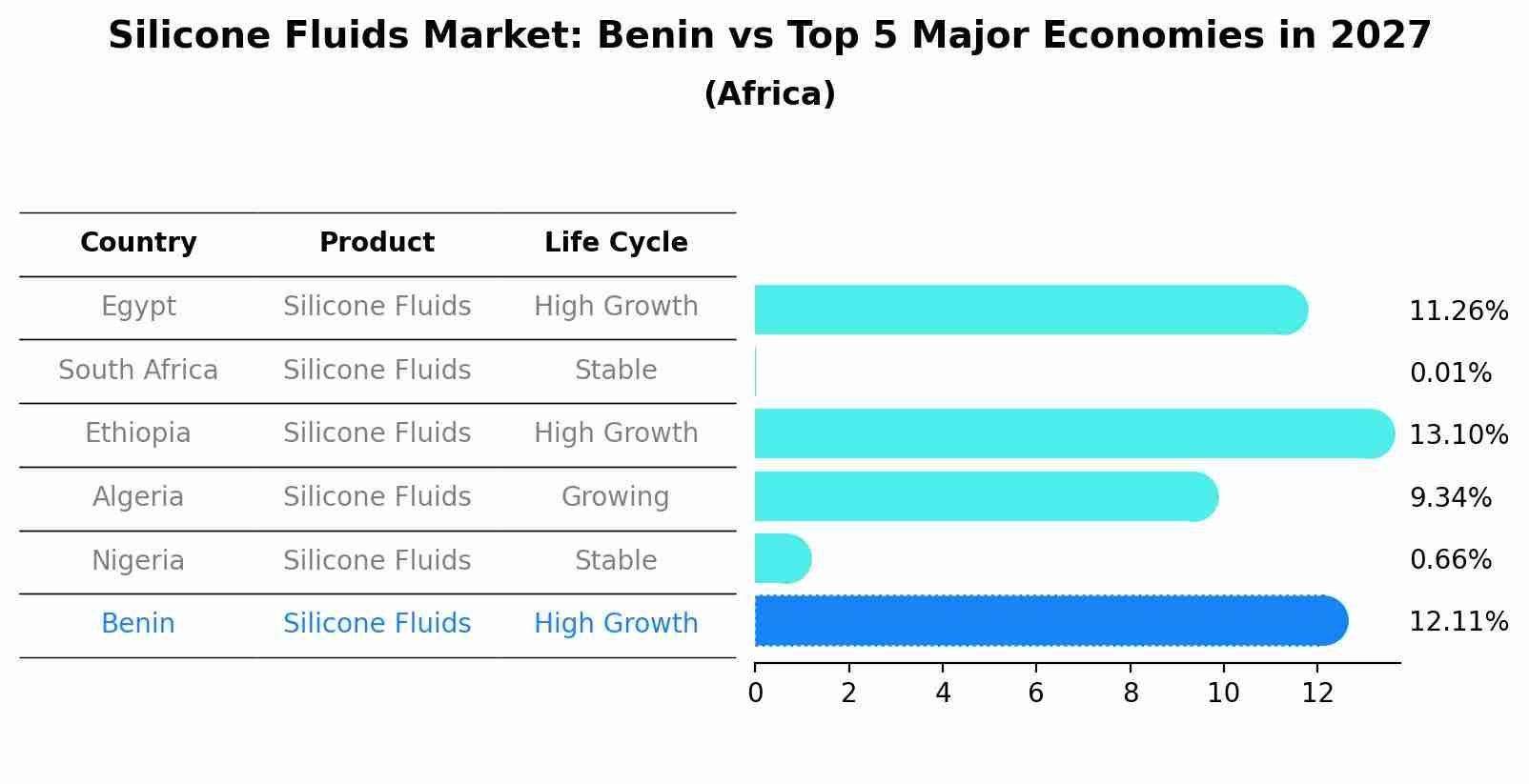 Silicone Fluids Market: Benin vs Top 5 Major Economies in 2027 (Africa)