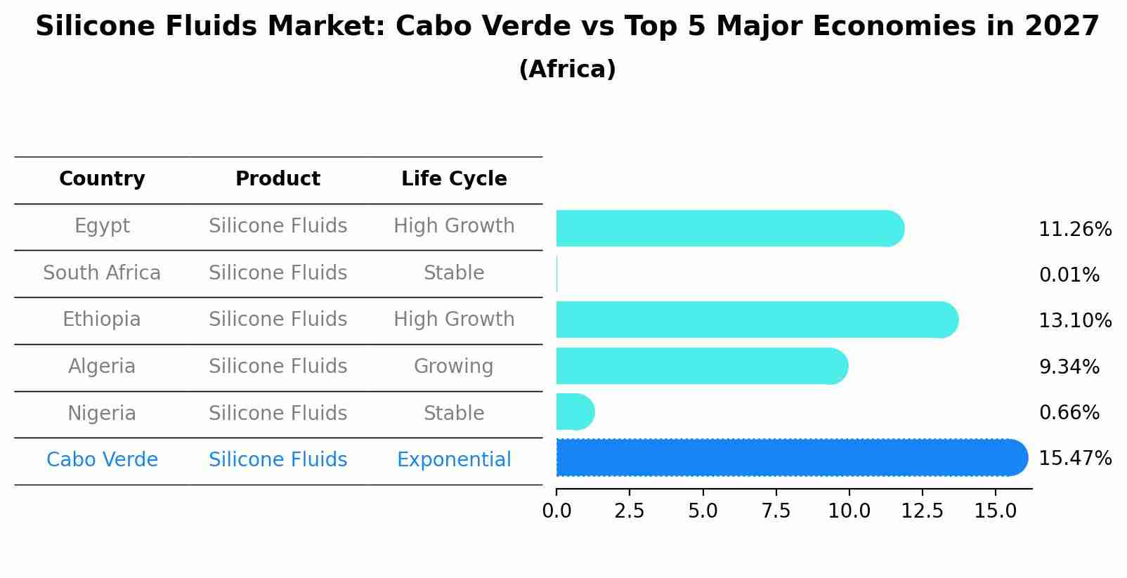 Silicone Fluids Market: Cabo Verde vs Top 5 Major Economies in 2027 (Africa)