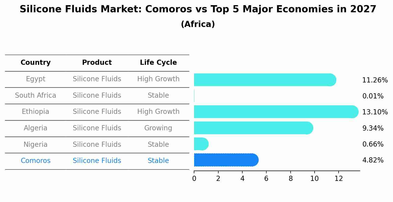 Silicone Fluids Market: Comoros vs Top 5 Major Economies in 2027 (Africa)