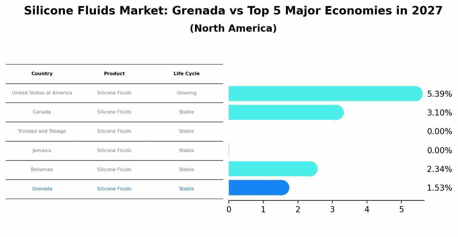 Silicone Fluids Market: Grenada vs Top 5 Major Economies in 2027 (North America)