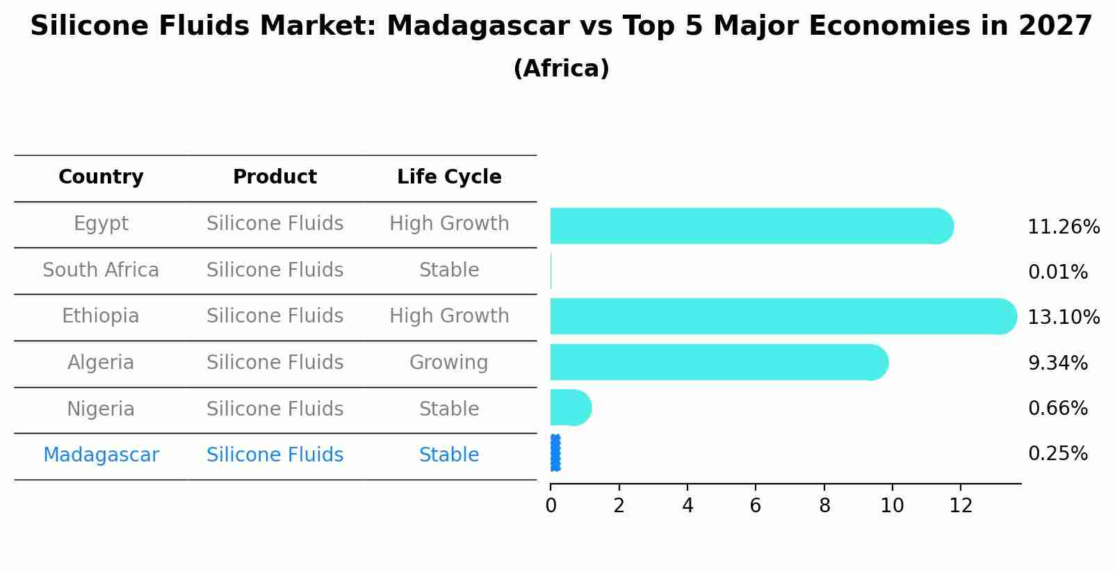 Silicone Fluids Market: Madagascar vs Top 5 Major Economies in 2027 (Africa)