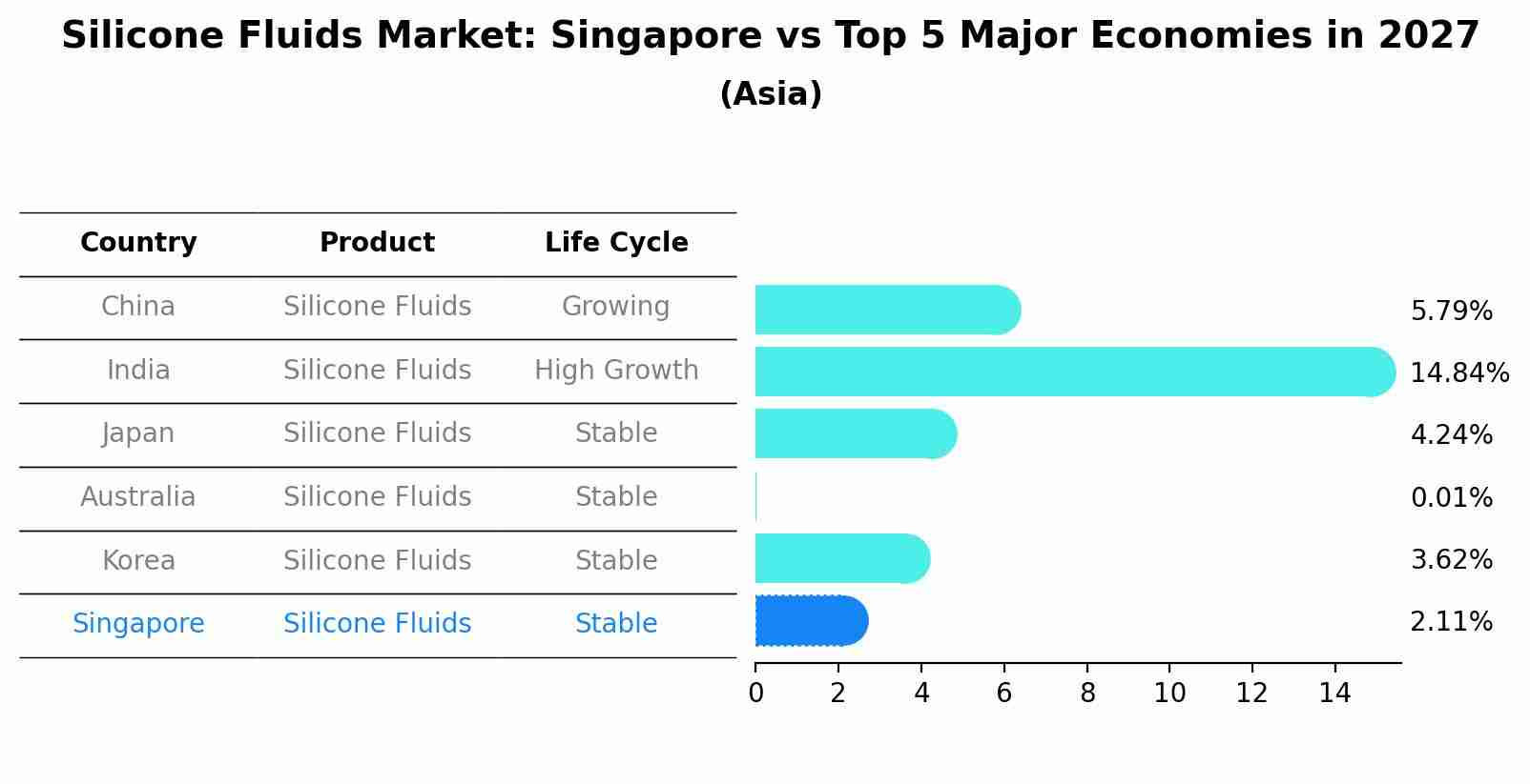 Silicone Fluids Market: Singapore vs Top 5 Major Economies in 2027 (Asia)