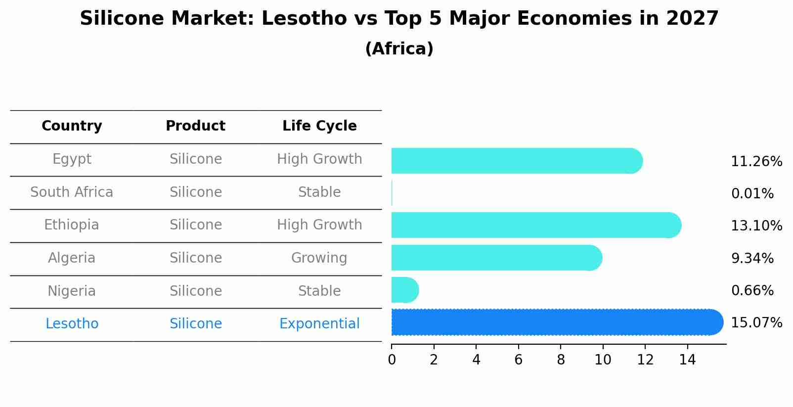 Silicone Market: Lesotho vs Top 5 Major Economies in 2027 (Africa)
