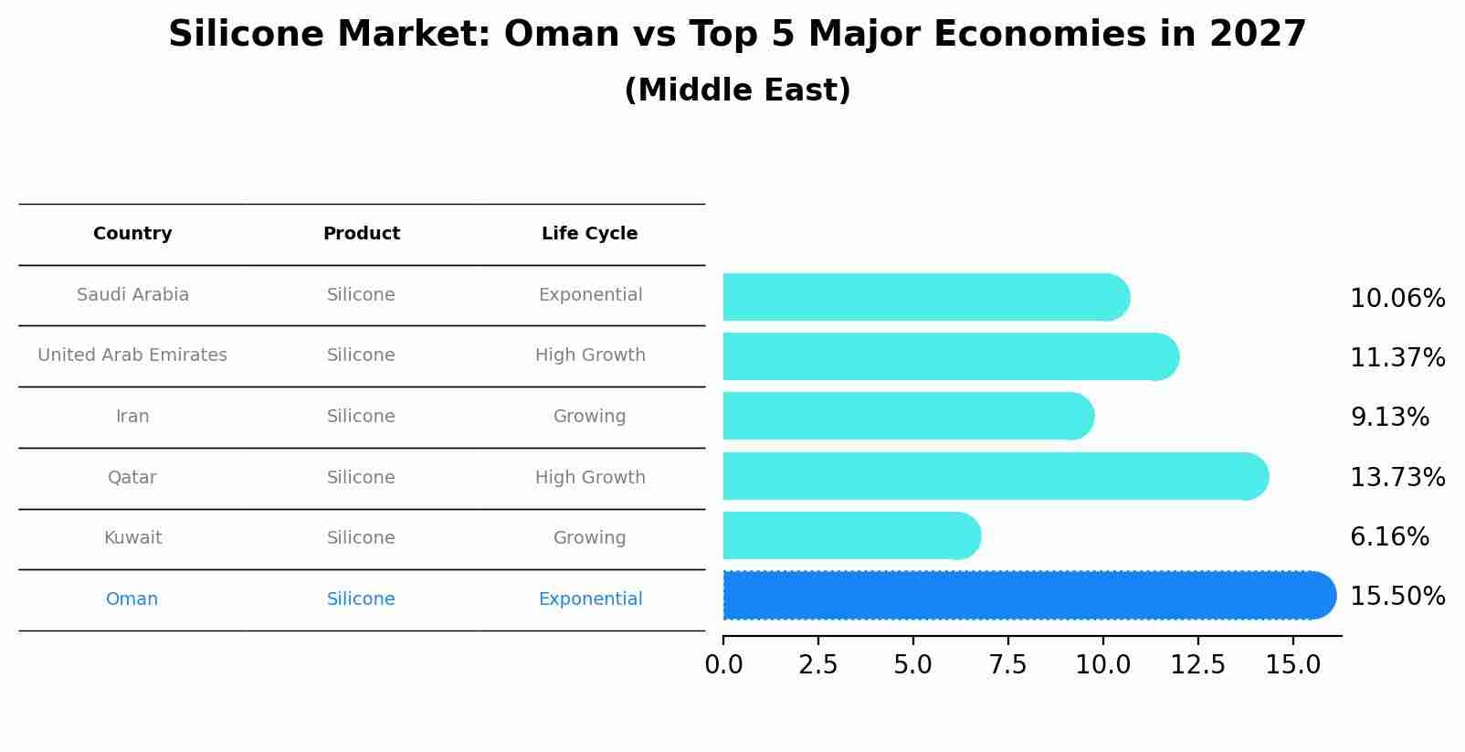 Silicone Market: Oman vs Top 5 Major Economies in 2027 (Middle East)