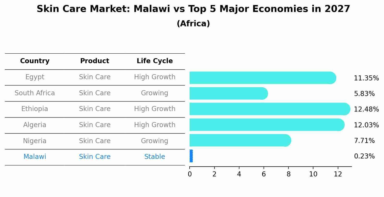 Skin Care Market: Malawi vs Top 5 Major Economies in 2027 (Africa)