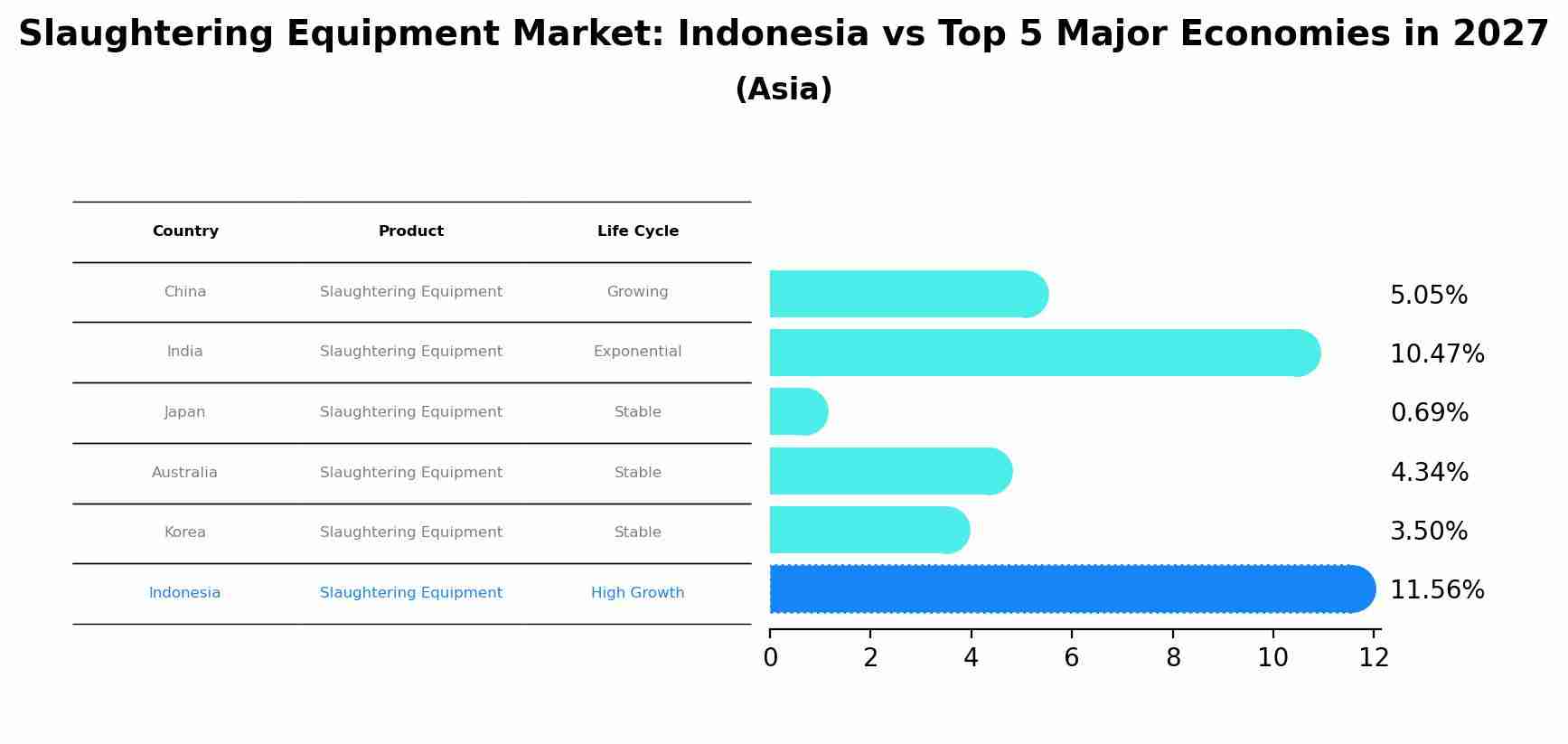 Slaughtering Equipment Market: Indonesia vs Top 5 Major Economies in 2027 (Asia)