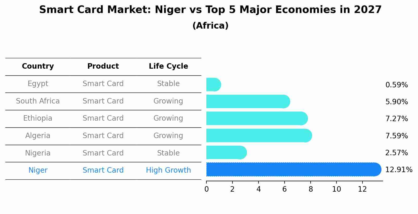Smart Card Market: Niger vs Top 5 Major Economies in 2027 (Africa)