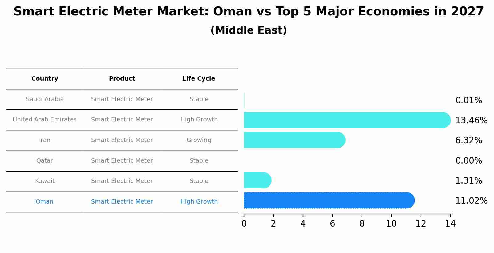 Smart Electric Meter Market: Oman vs Top 5 Major Economies in 2027 (Middle East)