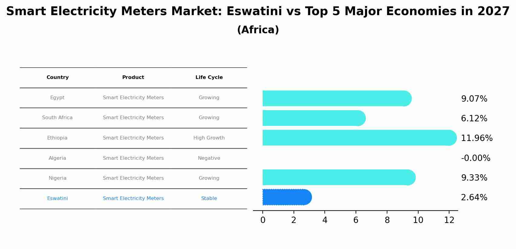 Smart Electricity Meters Market: Eswatini vs Top 5 Major Economies in 2027 (Africa)