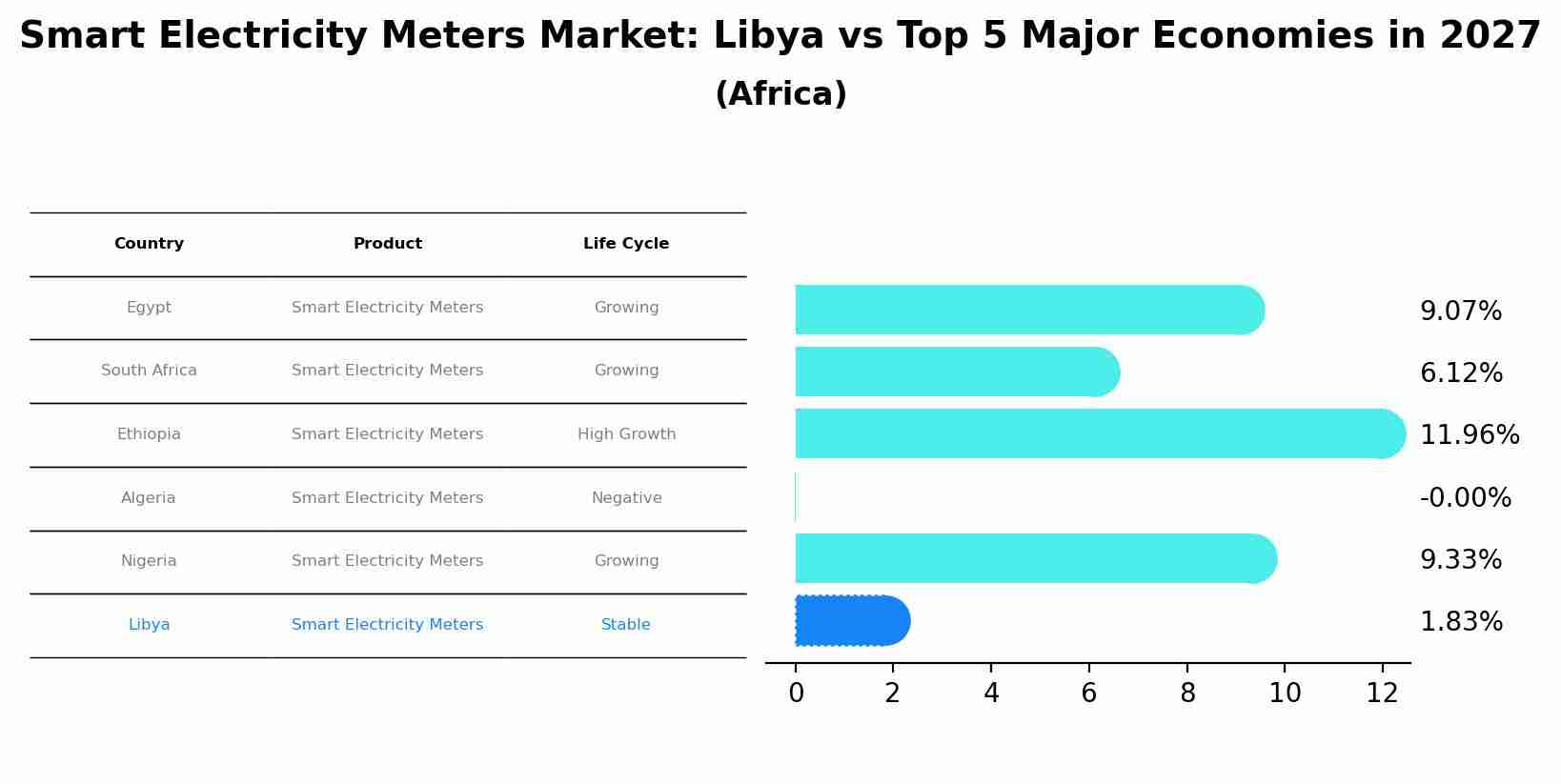 Smart Electricity Meters Market: Libya vs Top 5 Major Economies in 2027 (Africa)