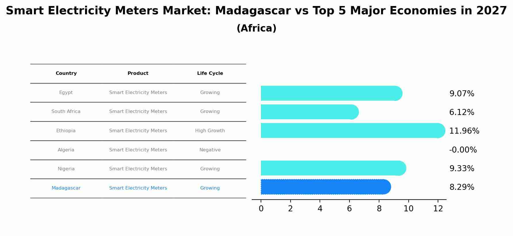 Smart Electricity Meters Market: Madagascar vs Top 5 Major Economies in 2027 (Africa)
