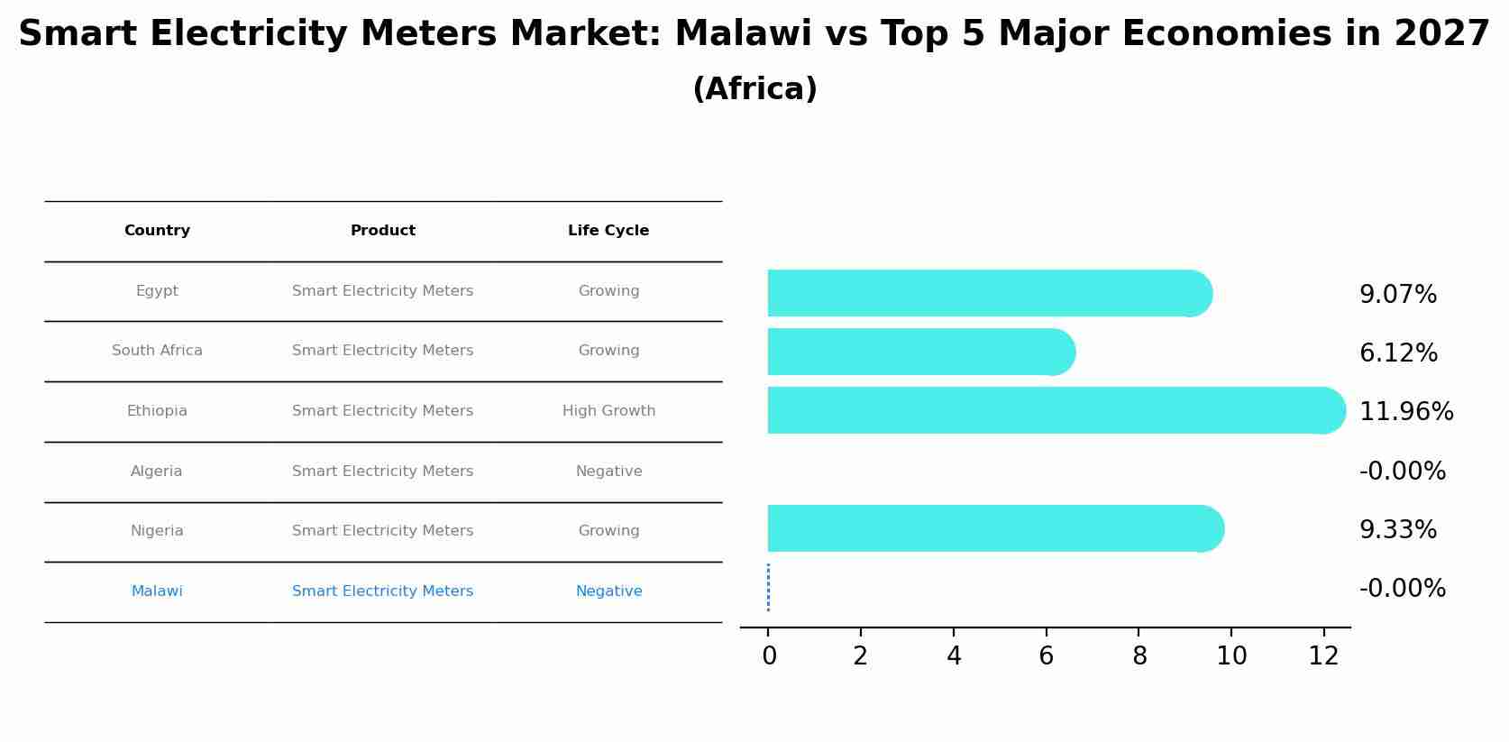 Smart Electricity Meters Market: Malawi vs Top 5 Major Economies in 2027 (Africa)