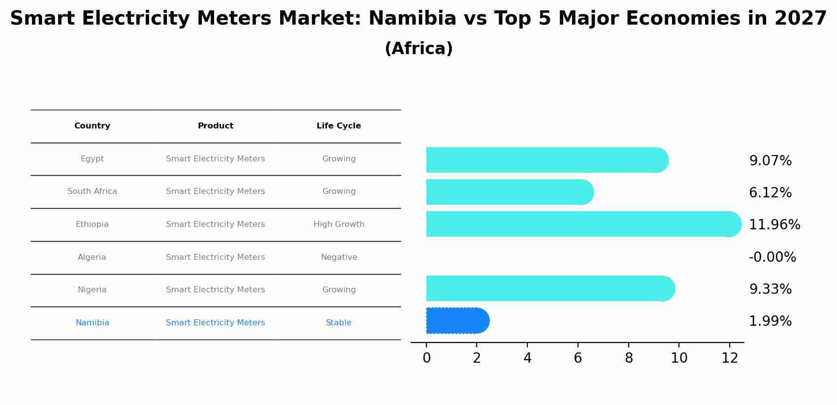 Smart Electricity Meters Market: Namibia vs Top 5 Major Economies in 2027 (Africa)