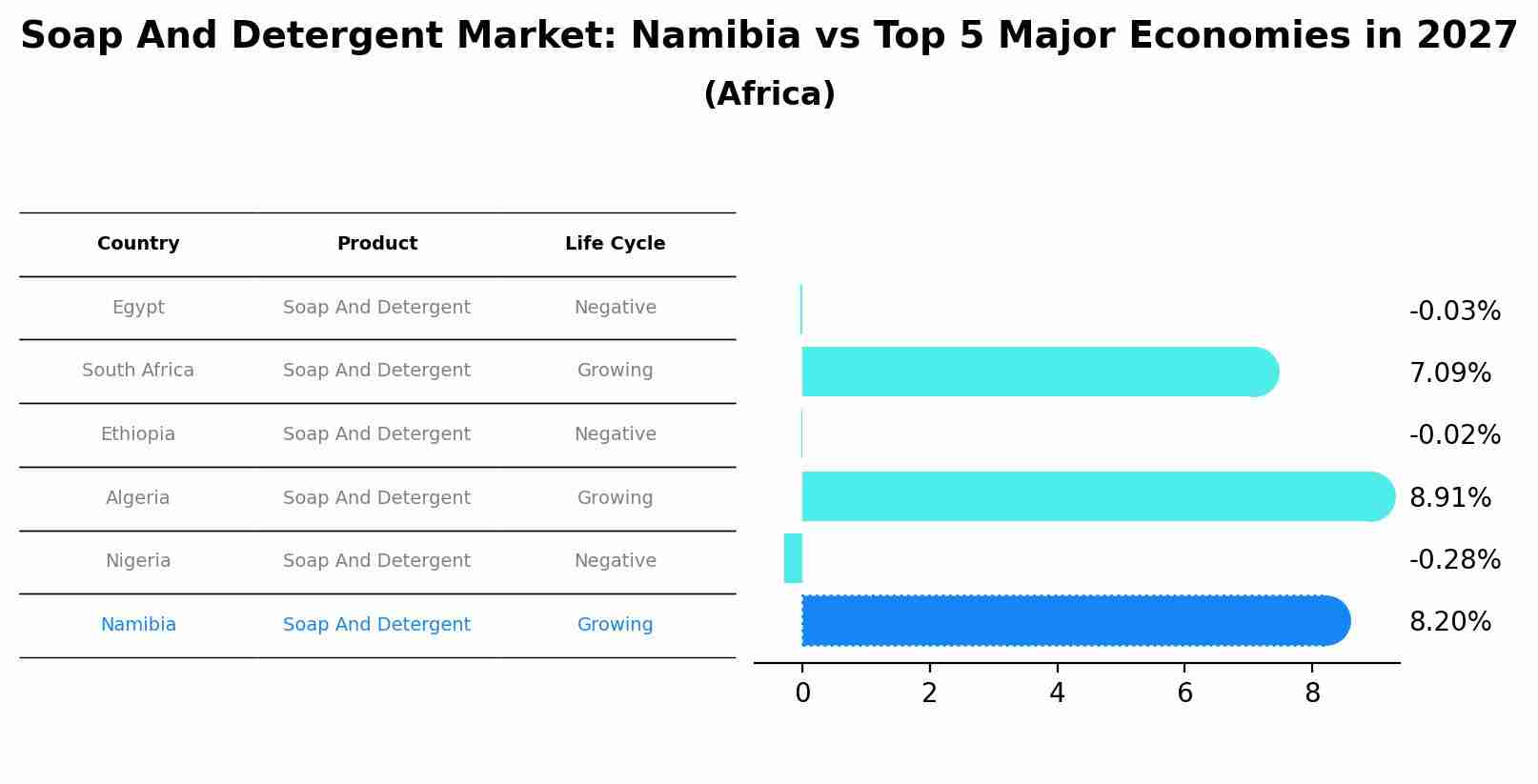 Soap And Detergent Market: Namibia vs Top 5 Major Economies in 2027 (Africa)