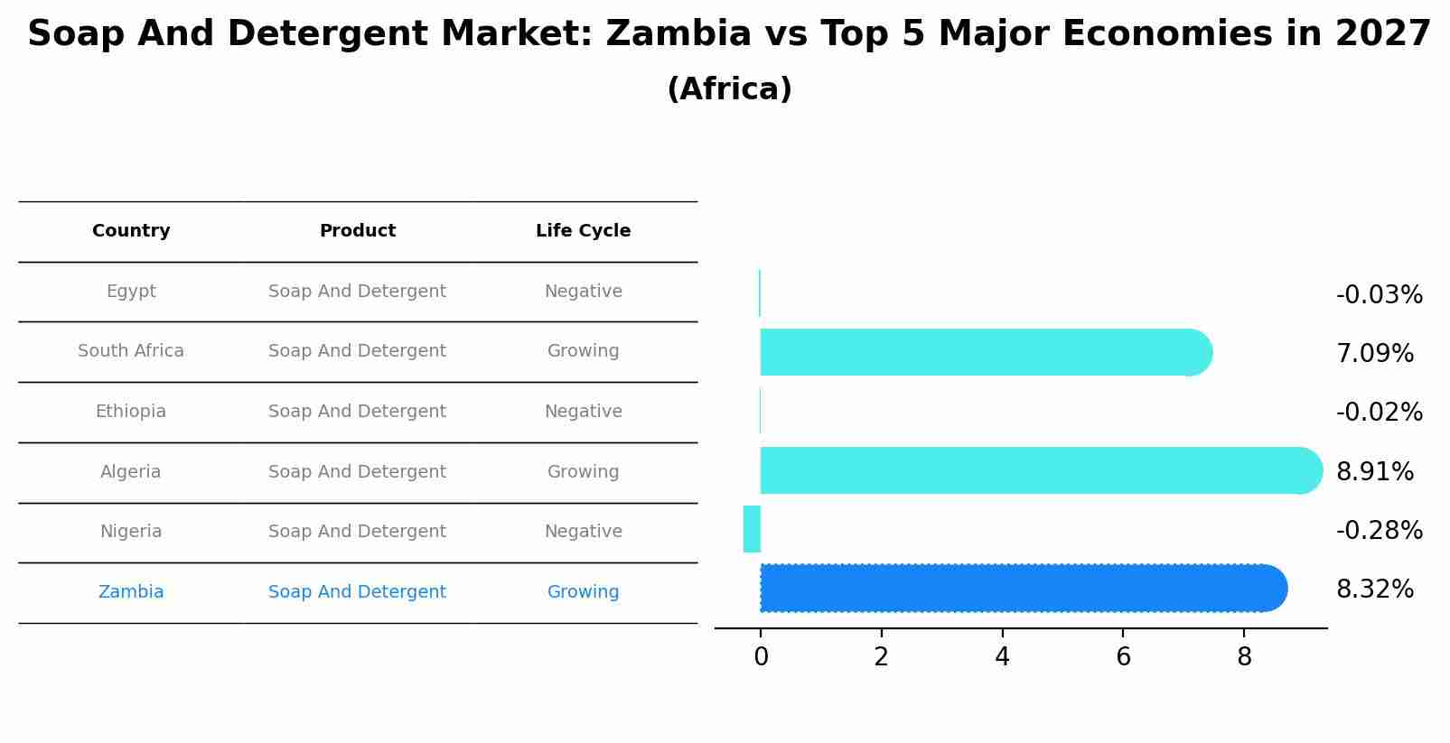 Soap And Detergent Market: Zambia vs Top 5 Major Economies in 2027 (Africa)