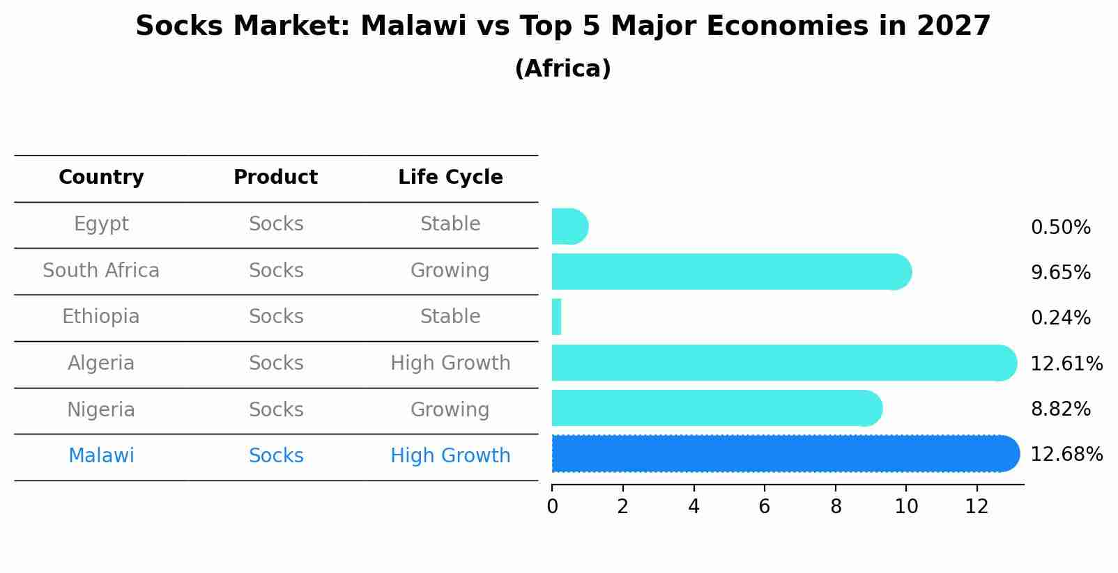 Socks Market: Malawi vs Top 5 Major Economies in 2027 (Africa)