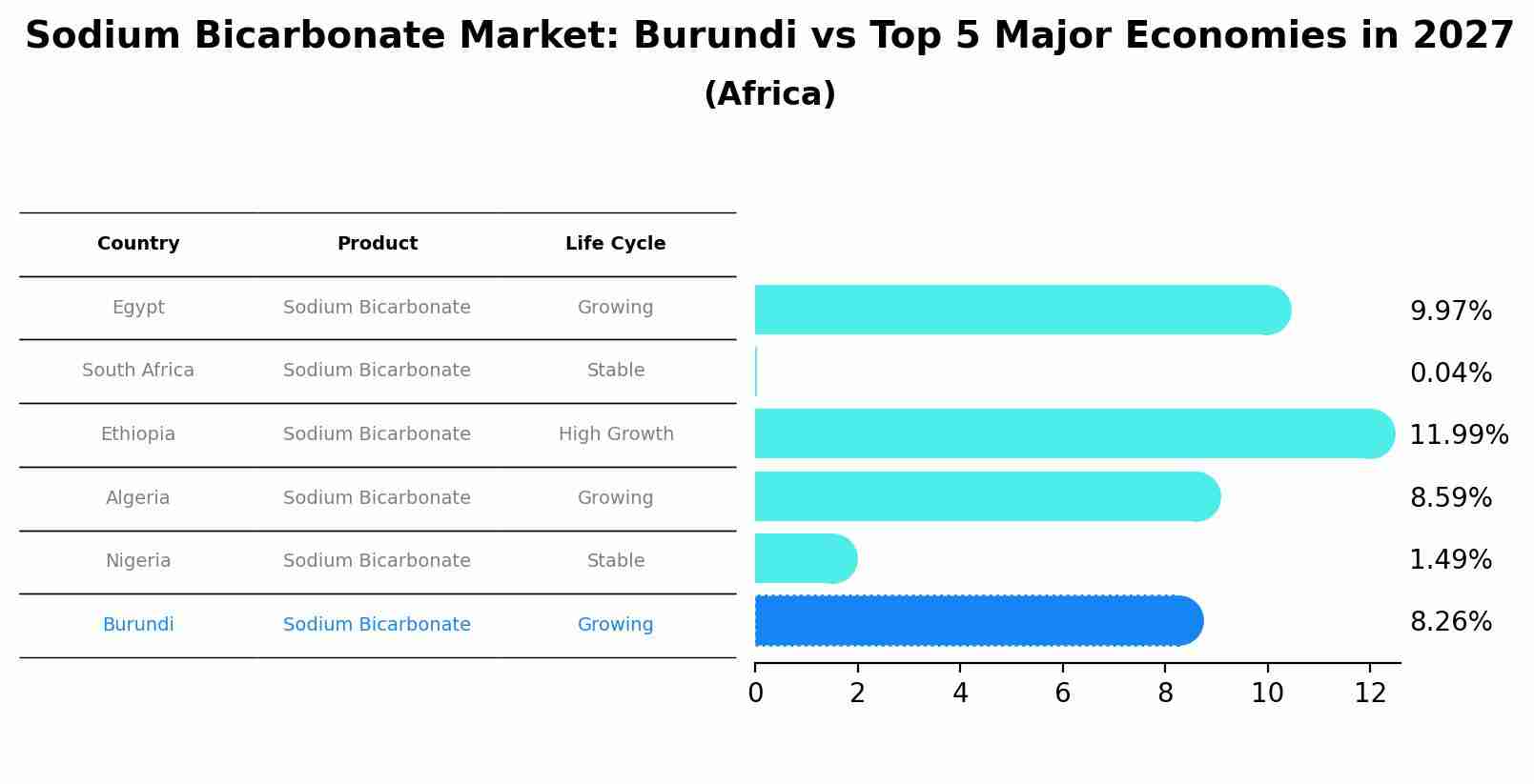 Sodium Bicarbonate Market: Burundi vs Top 5 Major Economies in 2027 (Africa)