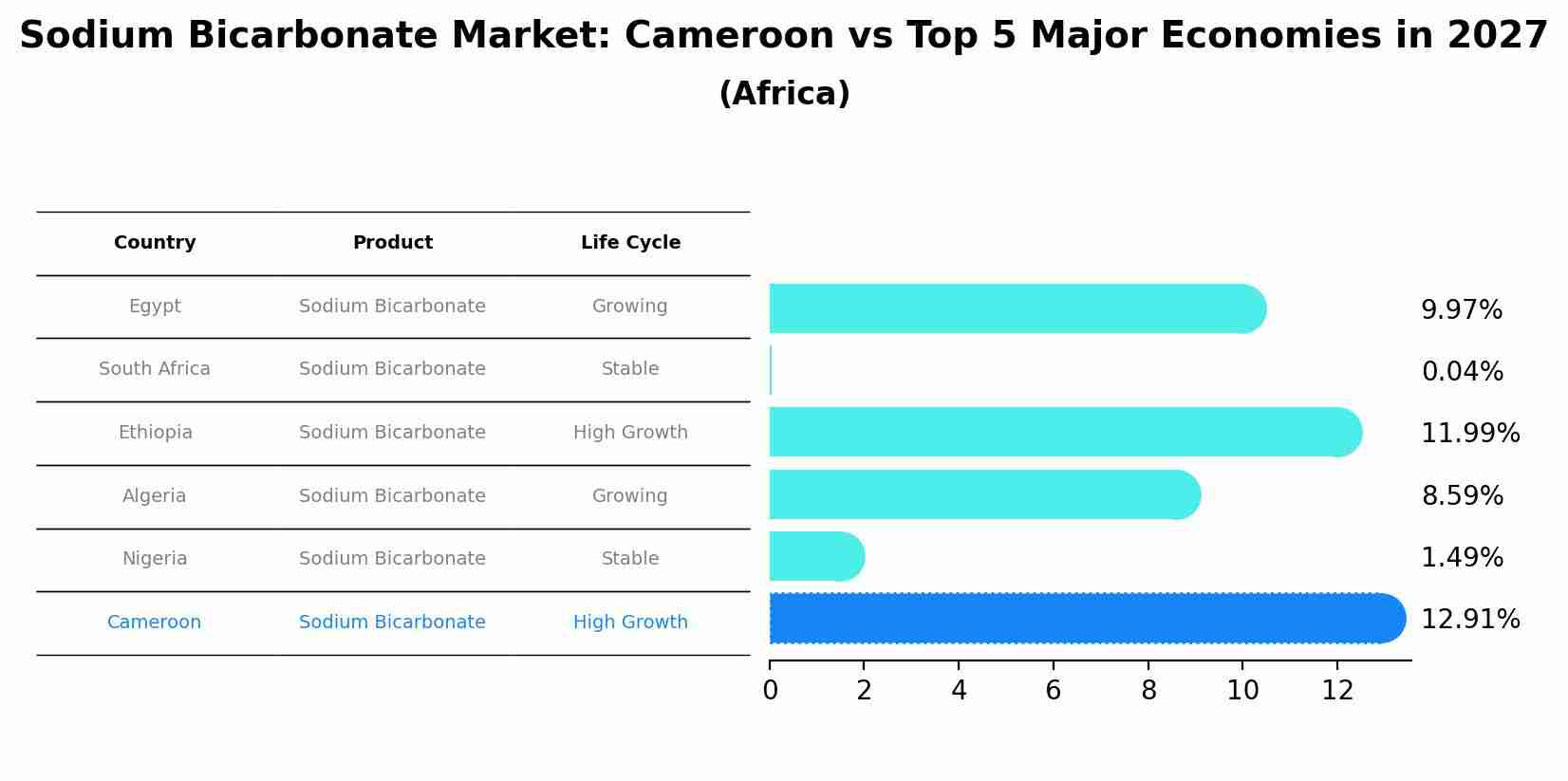 Sodium Bicarbonate Market: Cameroon vs Top 5 Major Economies in 2027 (Africa)