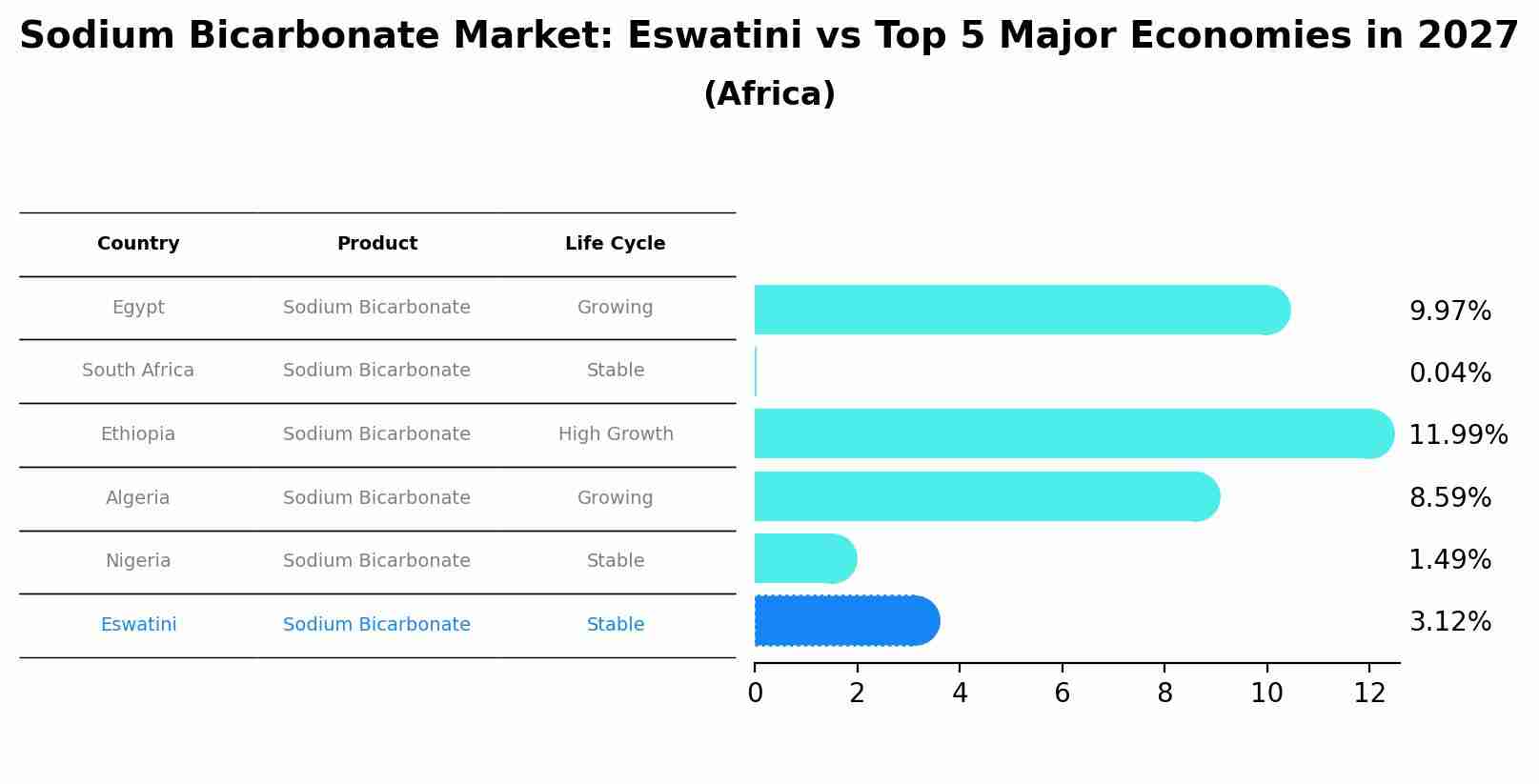 Sodium Bicarbonate Market: Eswatini vs Top 5 Major Economies in 2027 (Africa)