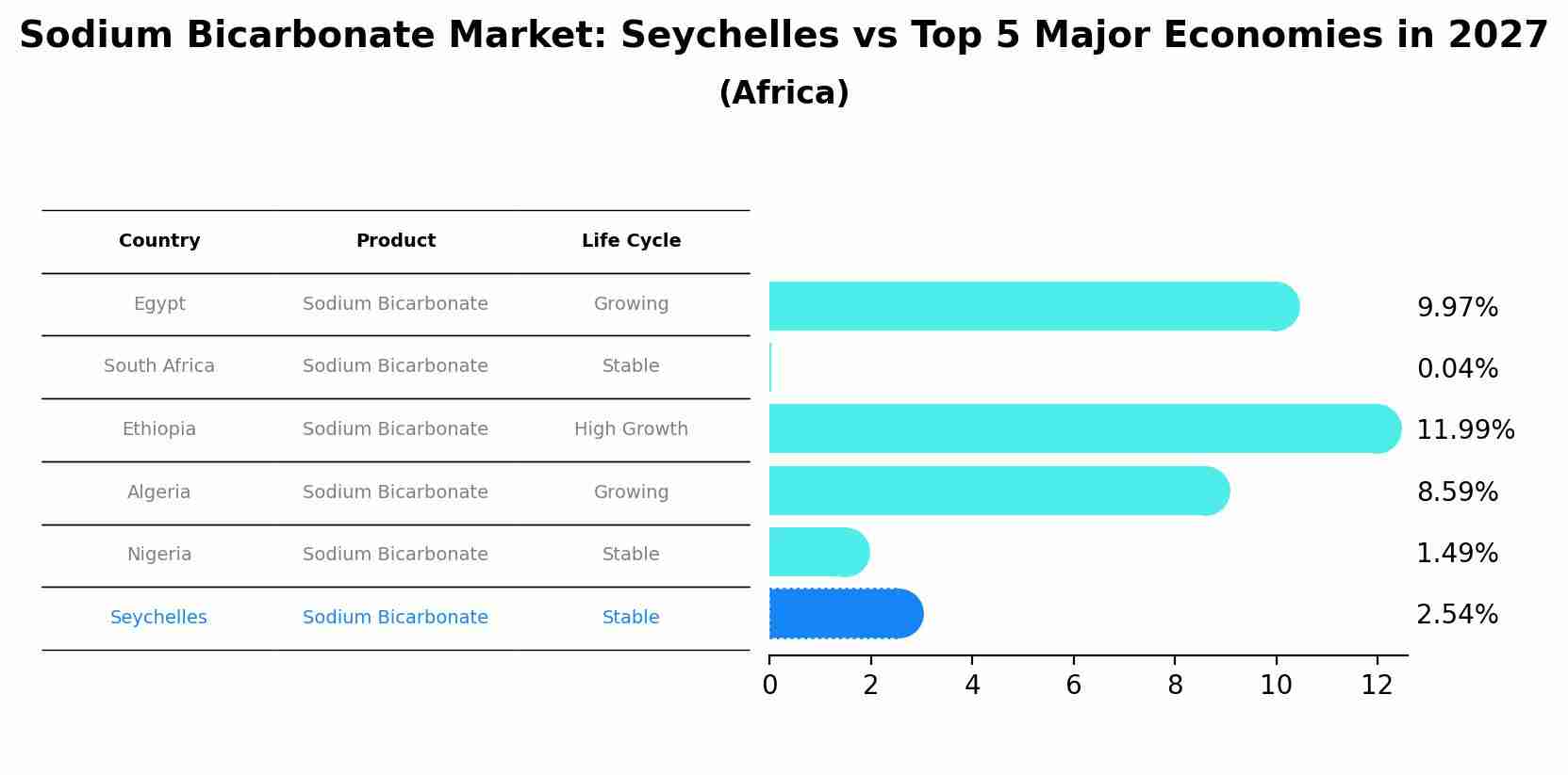 Sodium Bicarbonate Market: Seychelles vs Top 5 Major Economies in 2027 (Africa)