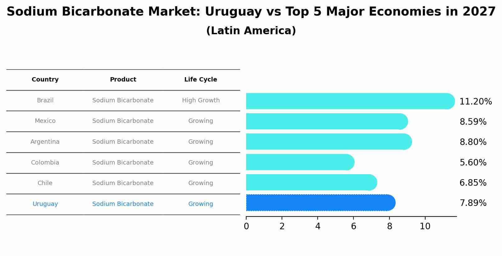 Sodium Bicarbonate Market: Uruguay vs Top 5 Major Economies in 2027 (Latin America)