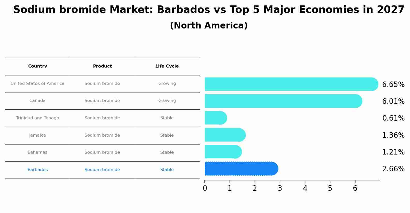 Sodium bromide Market: Barbados vs Top 5 Major Economies in 2027 (North America)