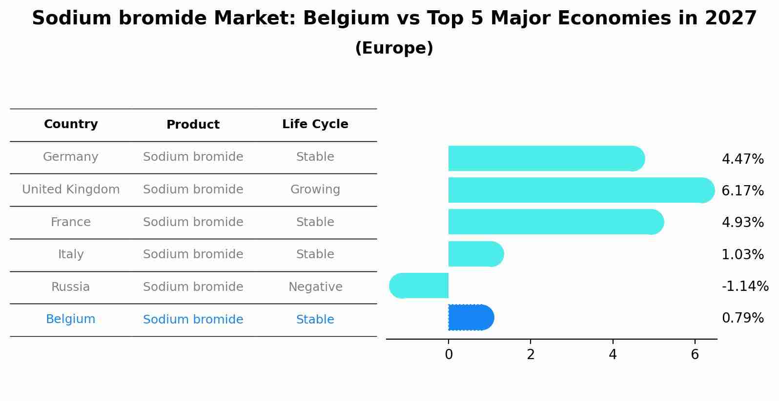 Sodium bromide Market: Belgium vs Top 5 Major Economies in 2027 (Europe)