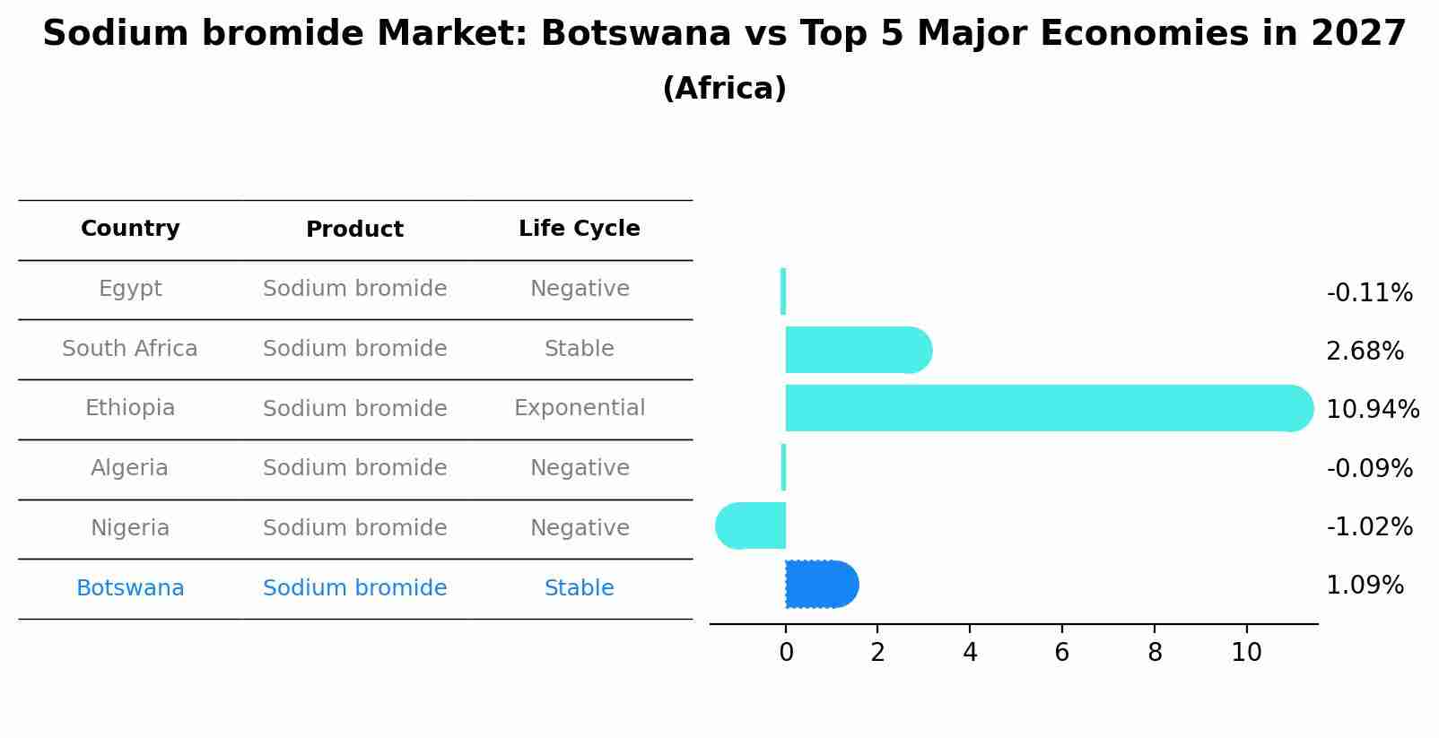 Sodium bromide Market: Botswana vs Top 5 Major Economies in 2027 (Africa)