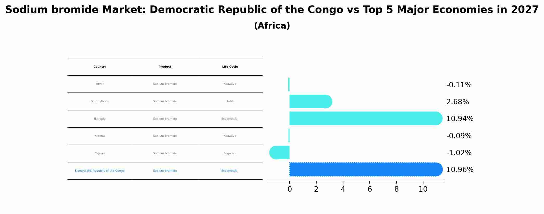 Sodium bromide Market: Democratic Republic of the Congo vs Top 5 Major Economies in 2027 (Africa)