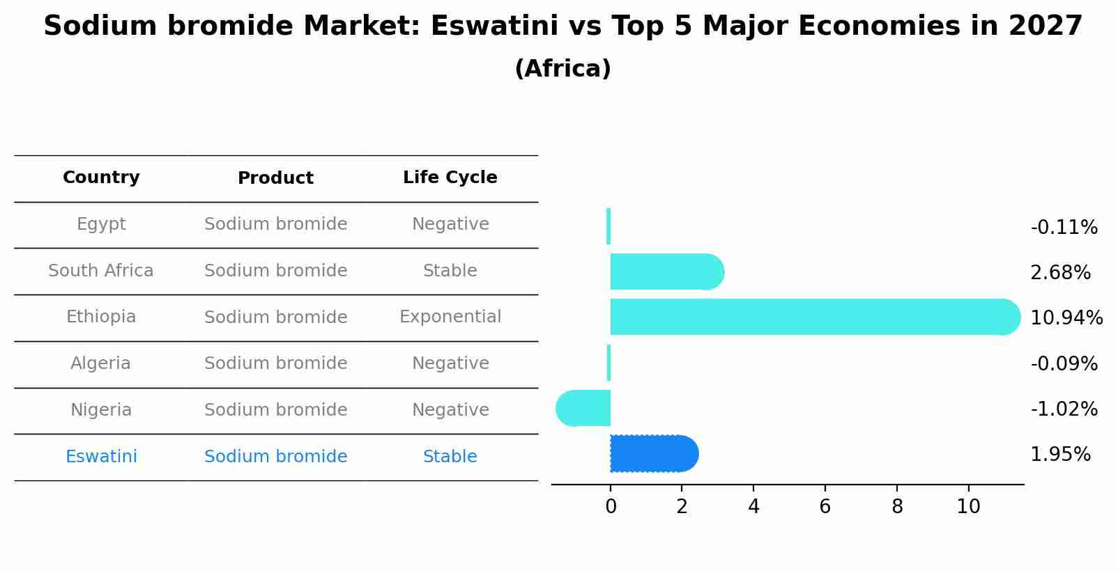 Sodium bromide Market: Eswatini vs Top 5 Major Economies in 2027 (Africa)