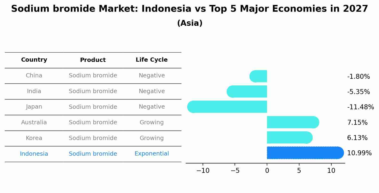 Sodium bromide Market: Indonesia vs Top 5 Major Economies in 2027 (Asia)