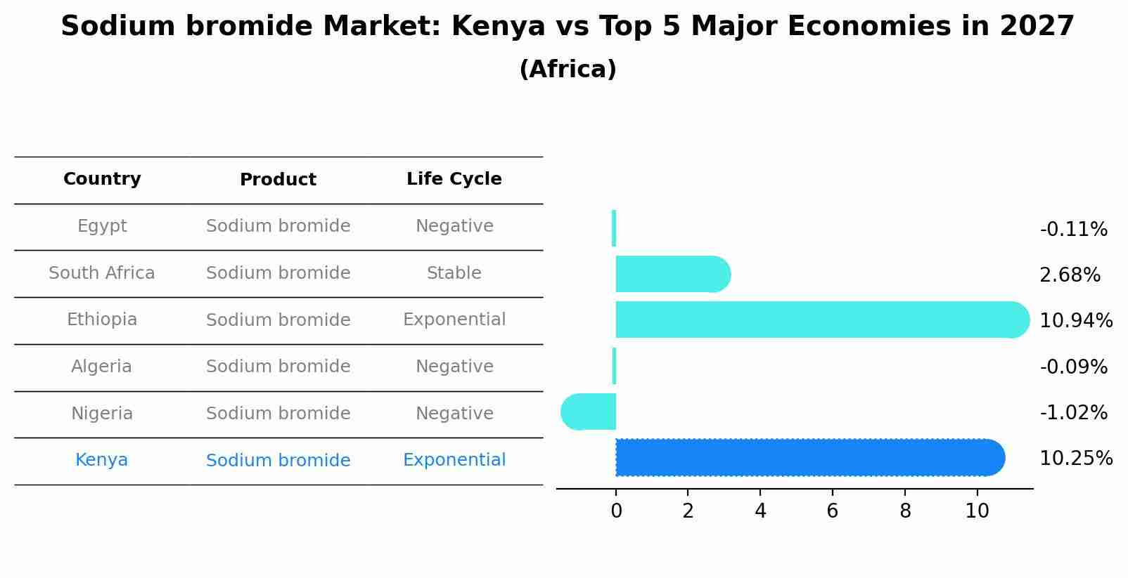 Sodium bromide Market: Kenya vs Top 5 Major Economies in 2027 (Africa)