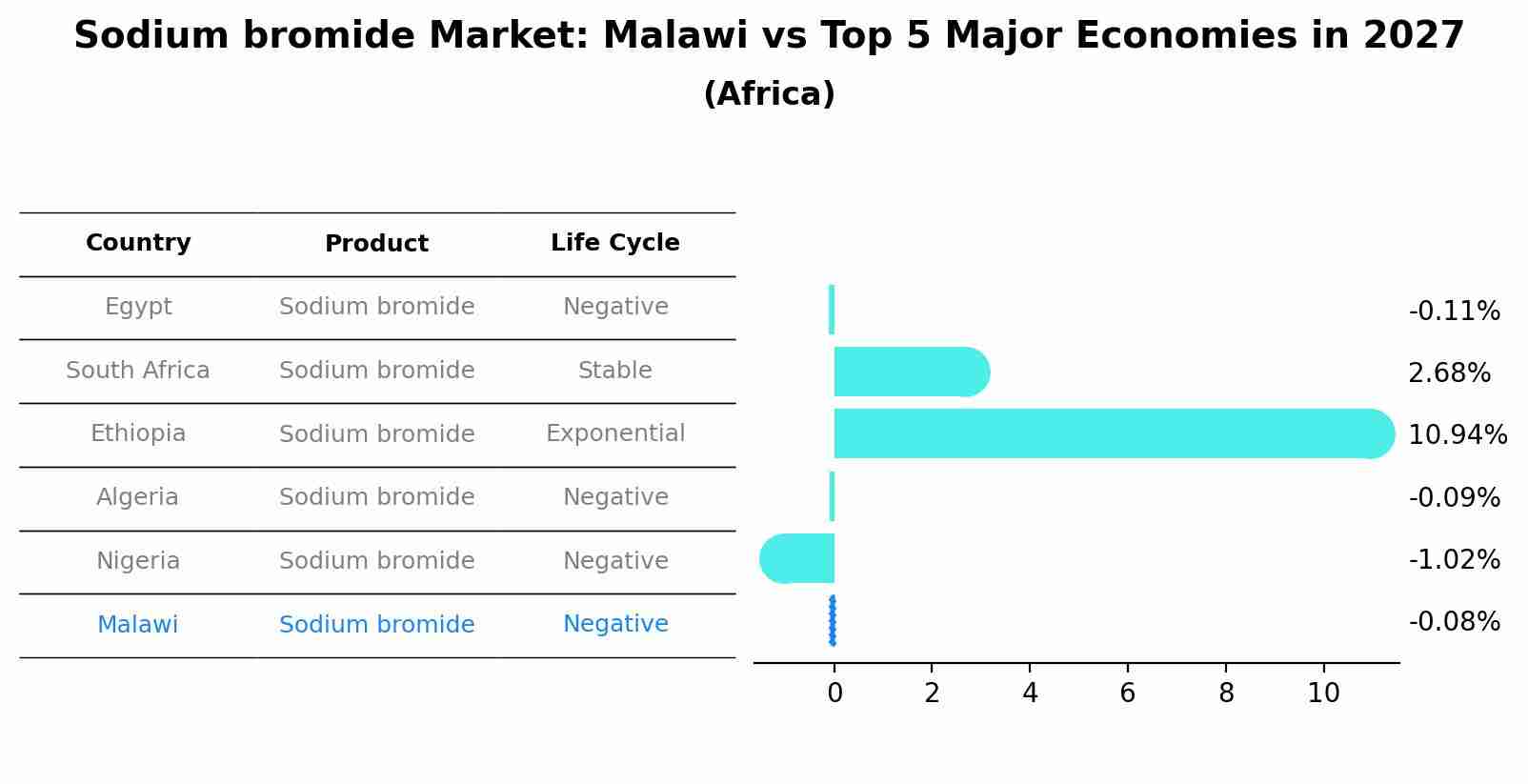 Sodium bromide Market: Malawi vs Top 5 Major Economies in 2027 (Africa)