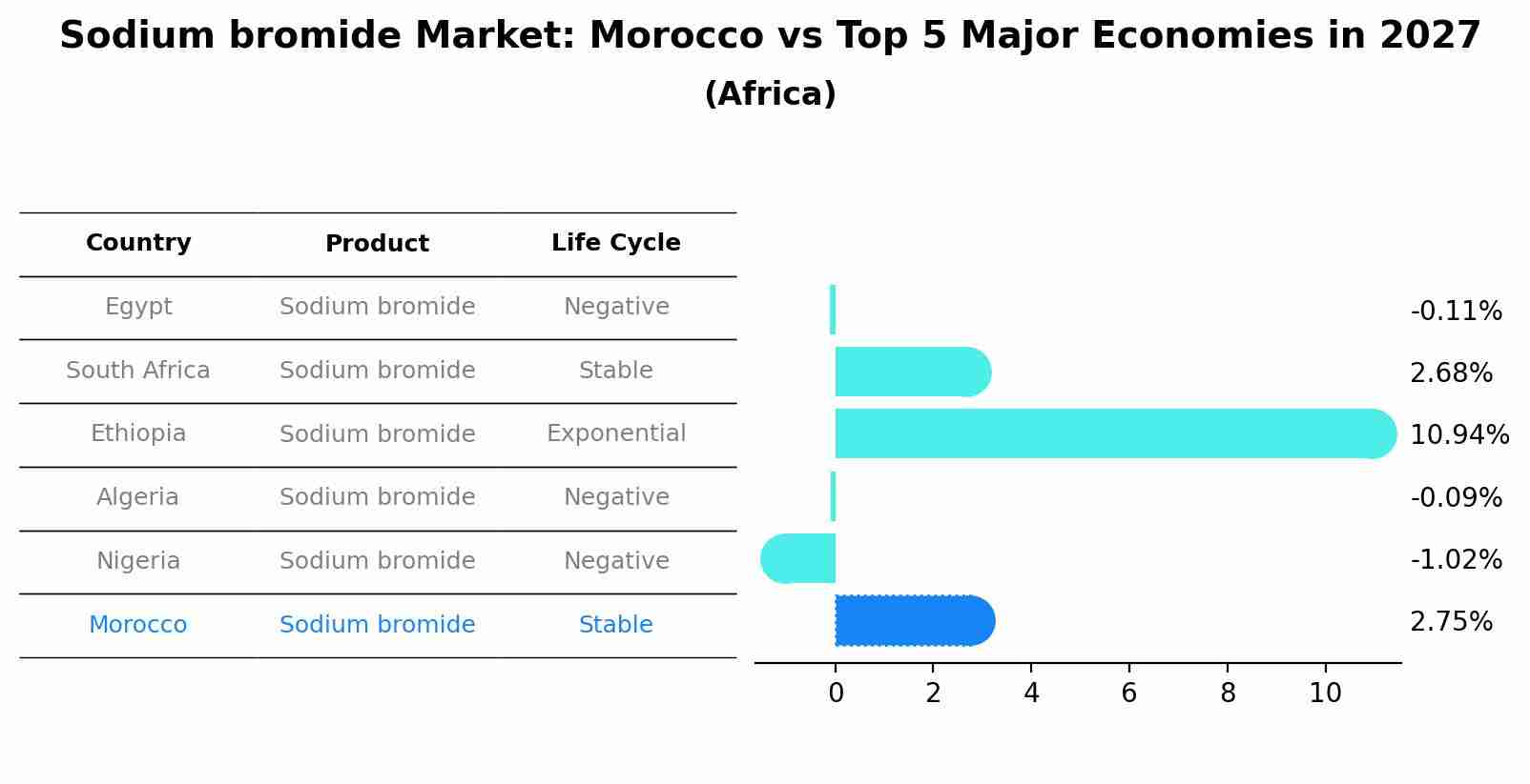 Sodium bromide Market: Morocco vs Top 5 Major Economies in 2027 (Africa)