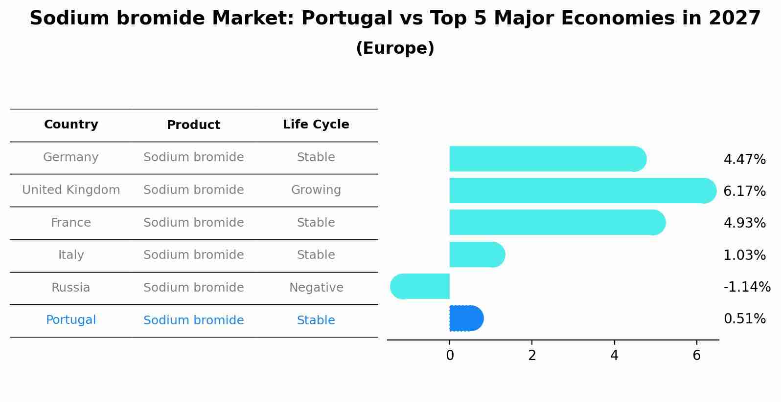 Sodium bromide Market: Portugal vs Top 5 Major Economies in 2027 (Europe)