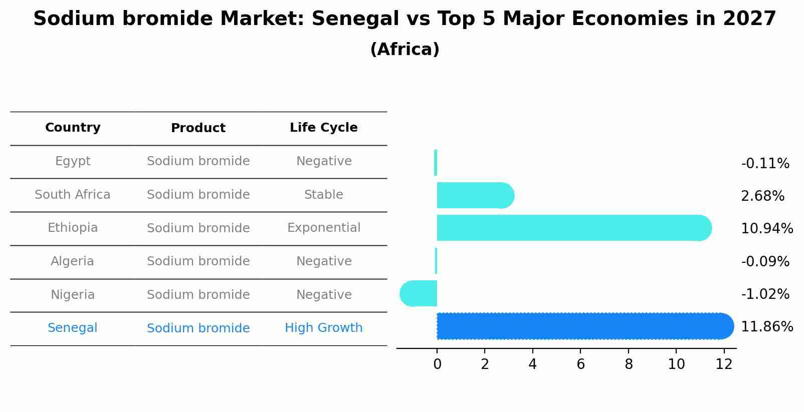 Sodium bromide Market: Senegal vs Top 5 Major Economies in 2027 (Africa)