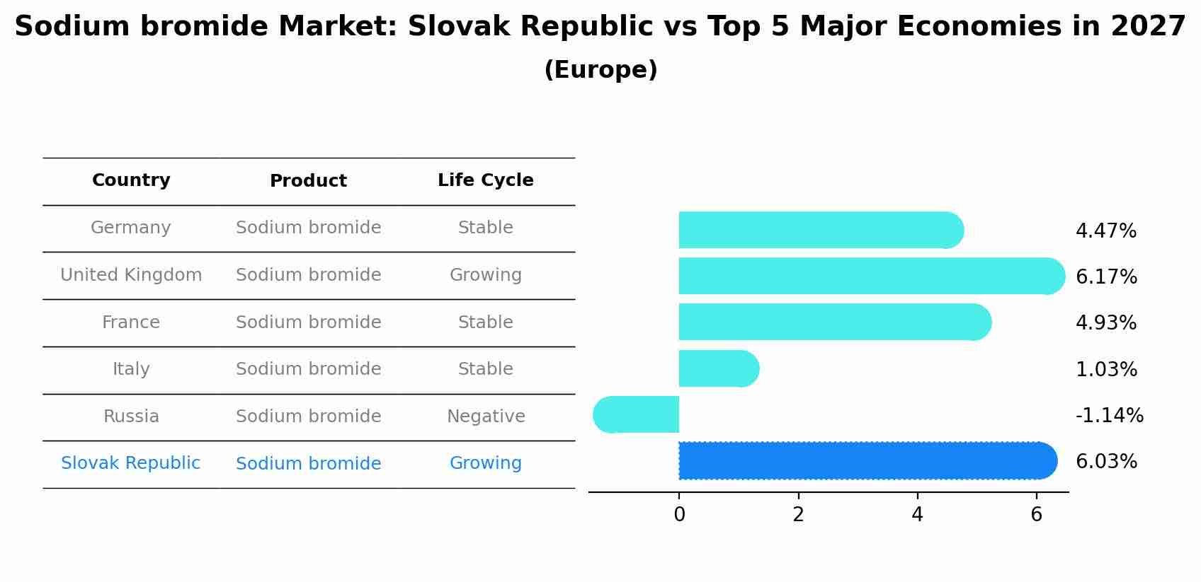 Sodium bromide Market: Slovak Republic vs Top 5 Major Economies in 2027 (Europe)