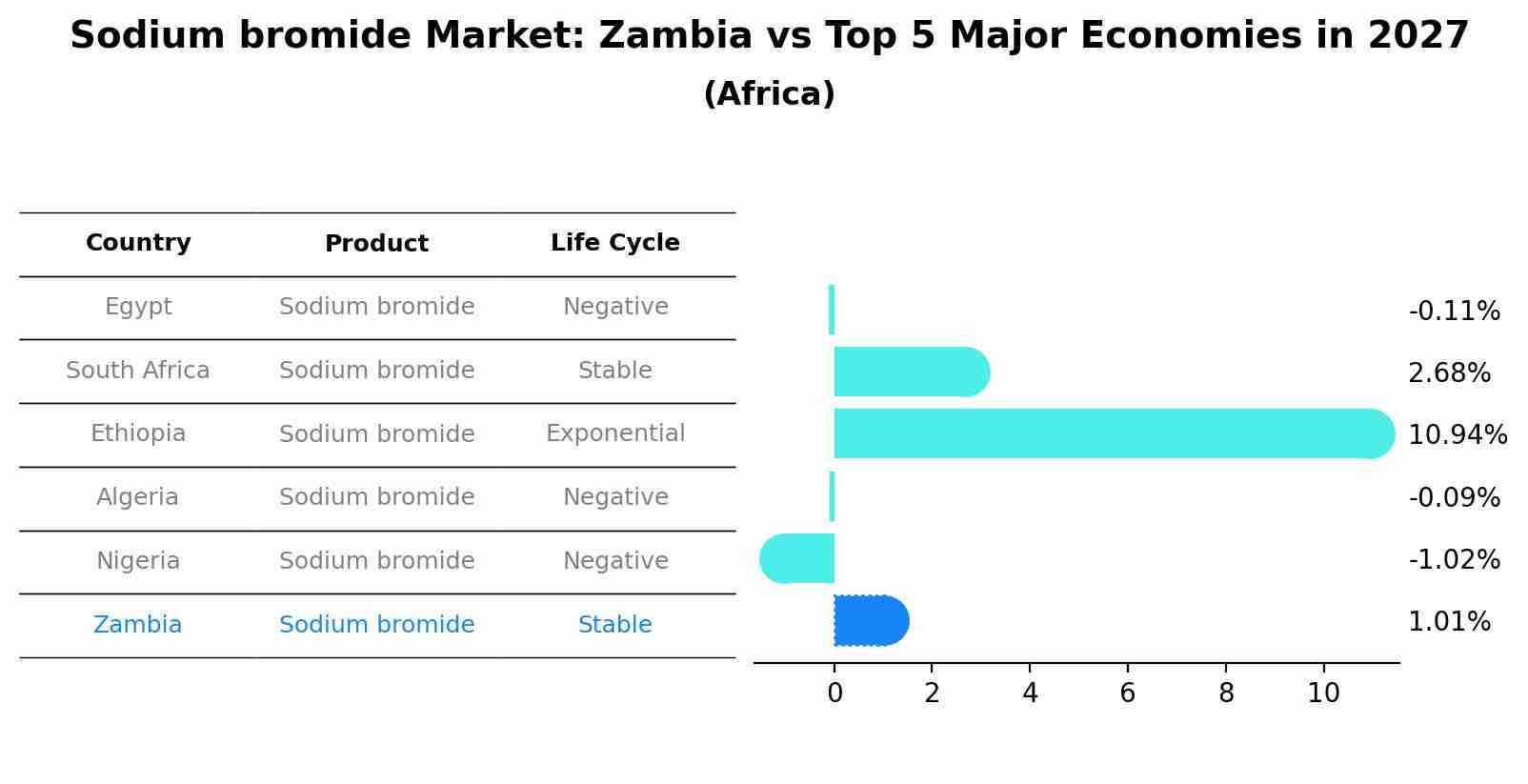 Sodium bromide Market: Zambia vs Top 5 Major Economies in 2027 (Africa)