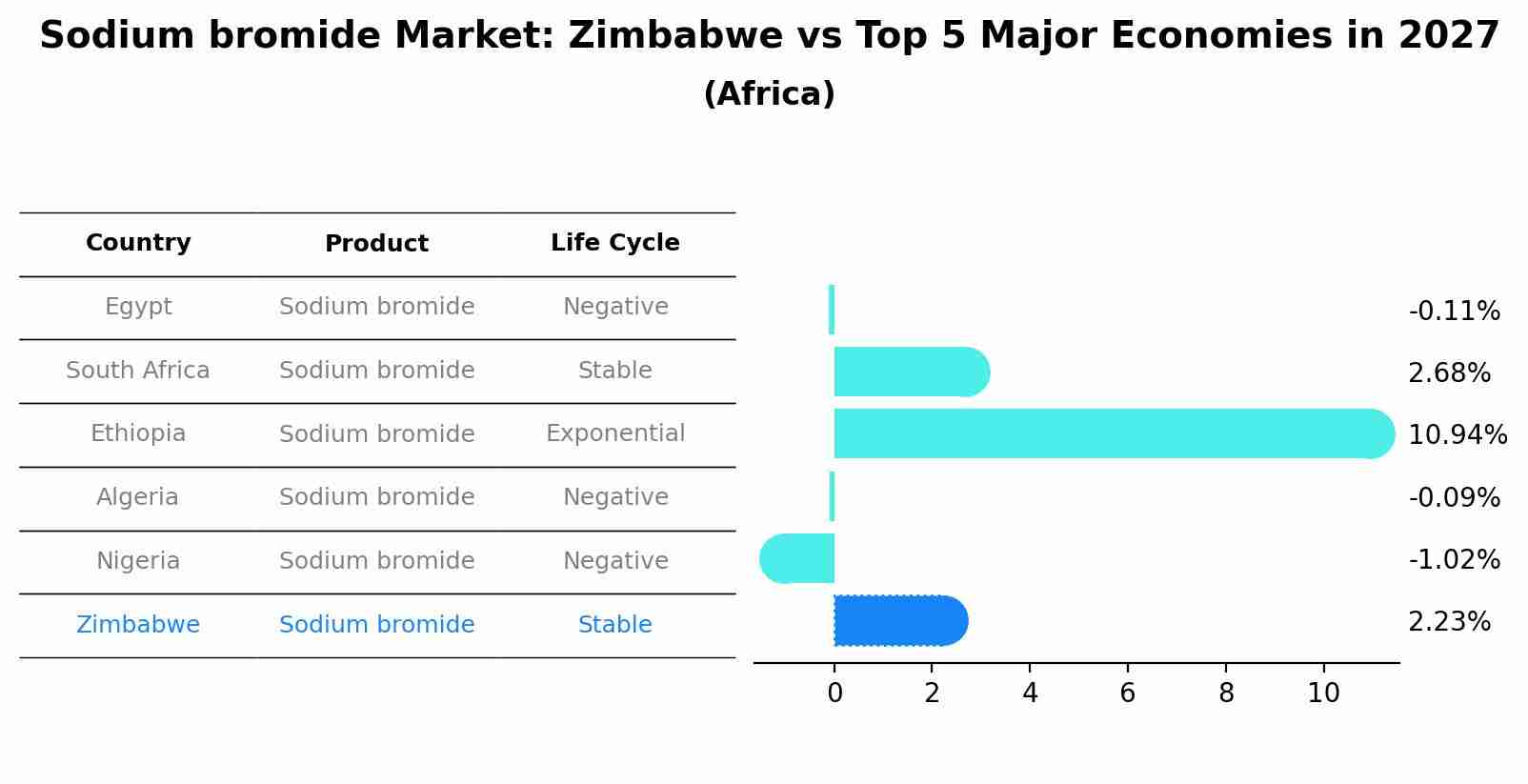 Sodium bromide Market: Zimbabwe vs Top 5 Major Economies in 2027 (Africa)