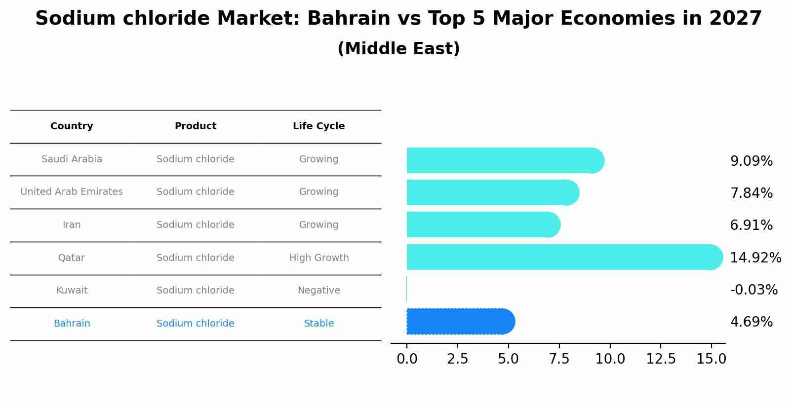 Sodium chloride Market: Bahrain vs Top 5 Major Economies in 2027 (Middle East)