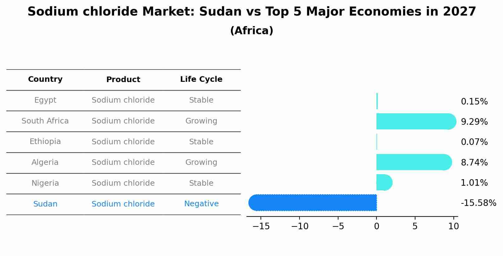 Sodium chloride Market: Sudan vs Top 5 Major Economies in 2027 (Africa)